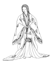 A coloring page of japanese clothing